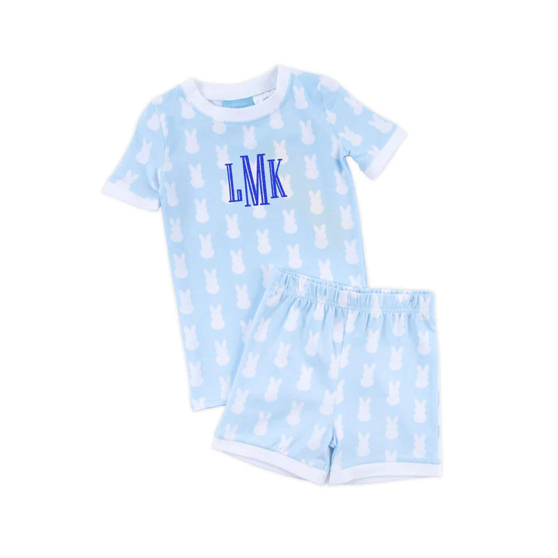 Bunny Peeps Light Blue Short Pajamas | Classic Whimsy