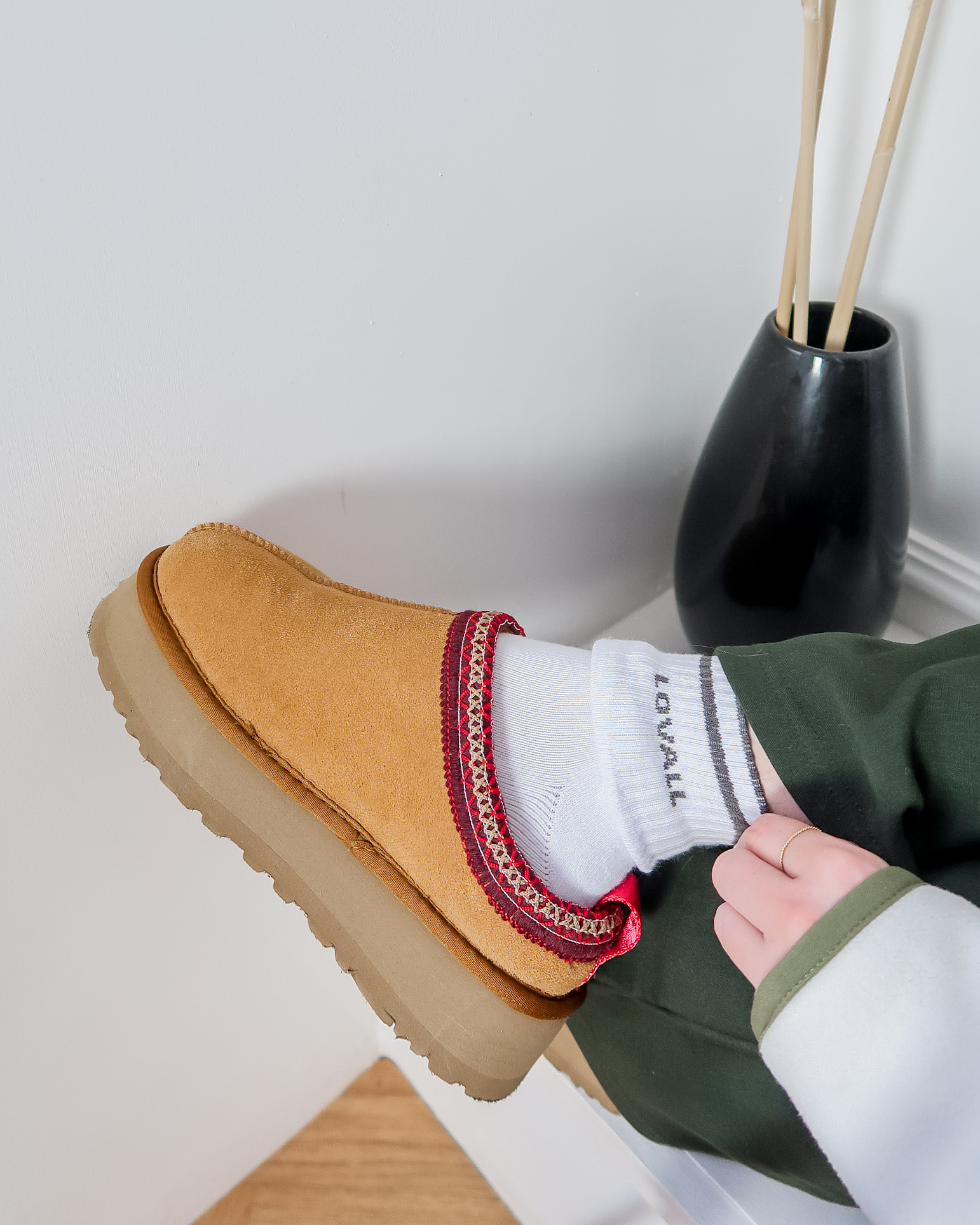 winter outfit ideas, chic winter style, cosy but stylish, cold weather fashion, January outfit inspo, everyday fashion, daily fashion posts, winter layering, winter wardrobe essentials, daily styling, olive leggings, olive flare leggings, fleece lined leggings, fleece leggings, winter leggings, khaki leggings, Ugg tazz slippers, platform uggs, sports socks 

#LTKeurope #LTKuk #LTKwinter