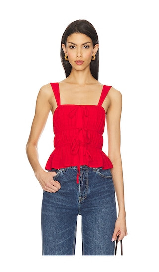 Betsey Tie Front Top | Revolve Clothing (Global)