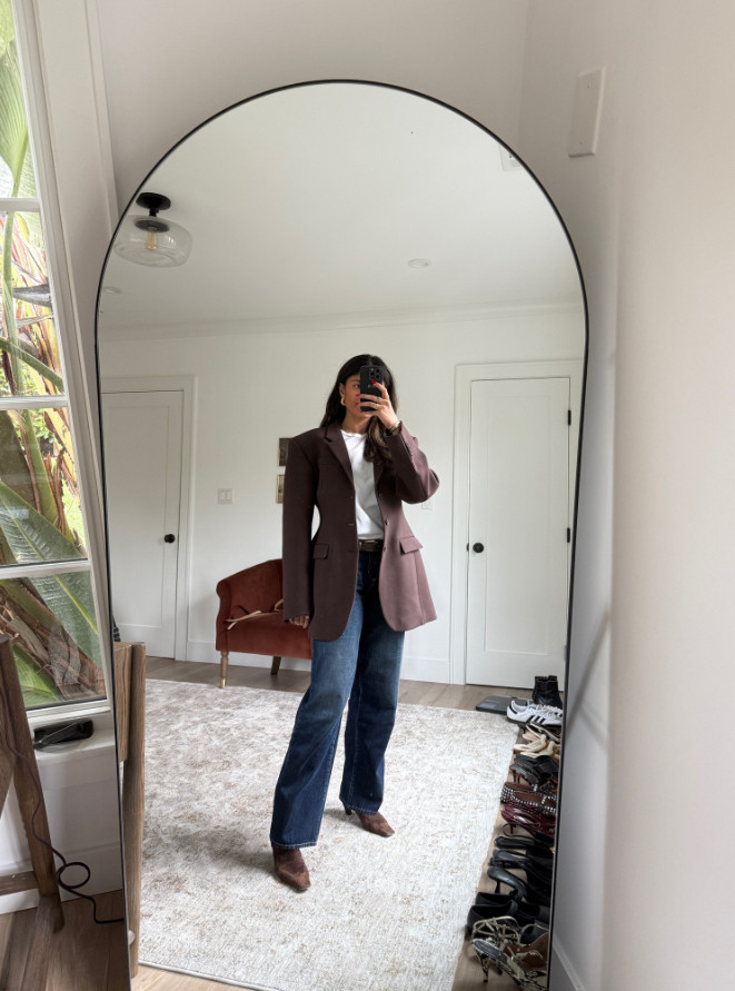 Chocolate brown blazer, blazer outfit 

 #LTKHoliday #LTKgrwm #LTKootd