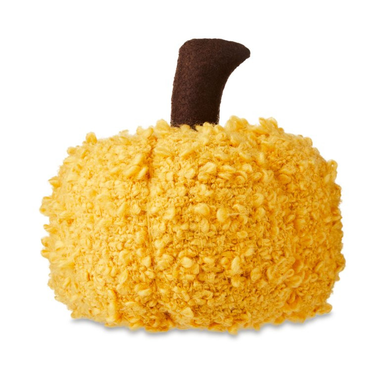 Harvest Yellow Boucle Fabric Pumpkin, by Way To Celebrate - Walmart.com | Walmart (US)