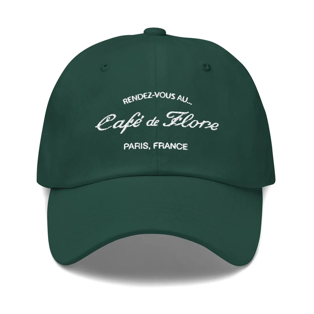 Cafe de Flore Embroidered Dad Hat: Parisian Coffee Shop Style | Etsy (US)
