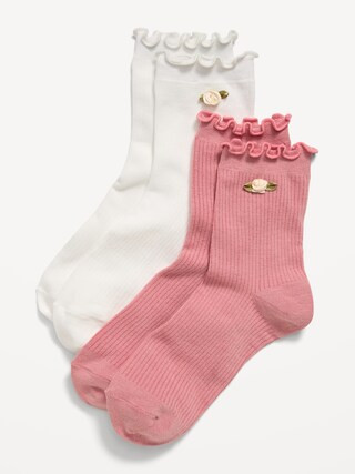 Ruffled Quarter Crew Sock 2-Pack for Women | Old Navy (US)
