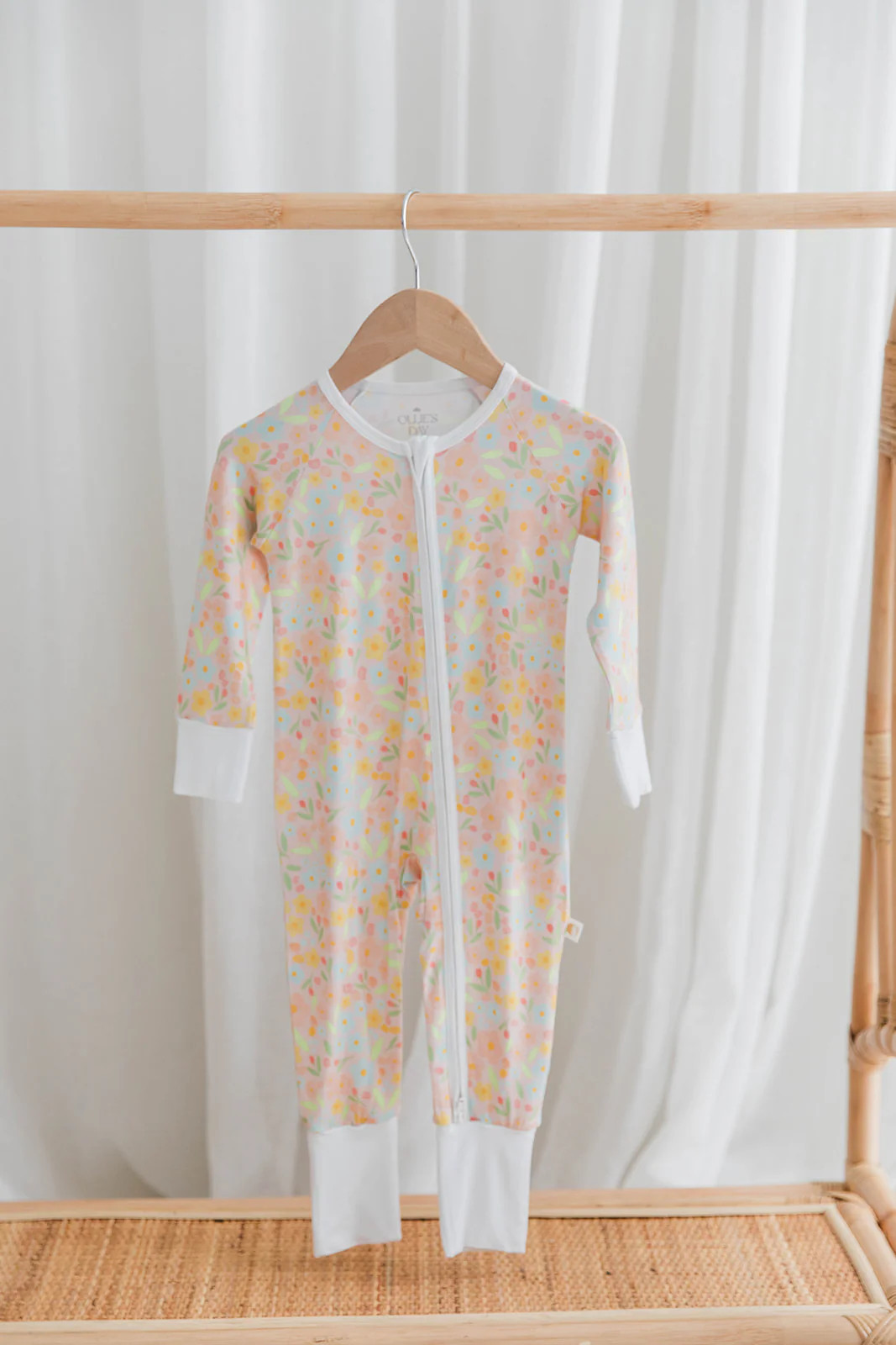 Coastal Bloom Zippered Romper Loungewear | Ollie's Day