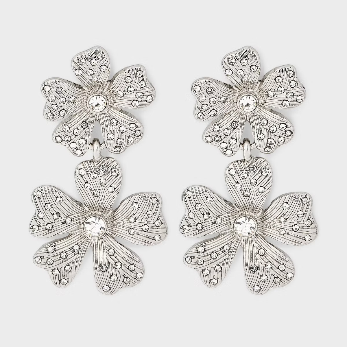 Floral Pave Drop Earrings - A New Day™ | Target