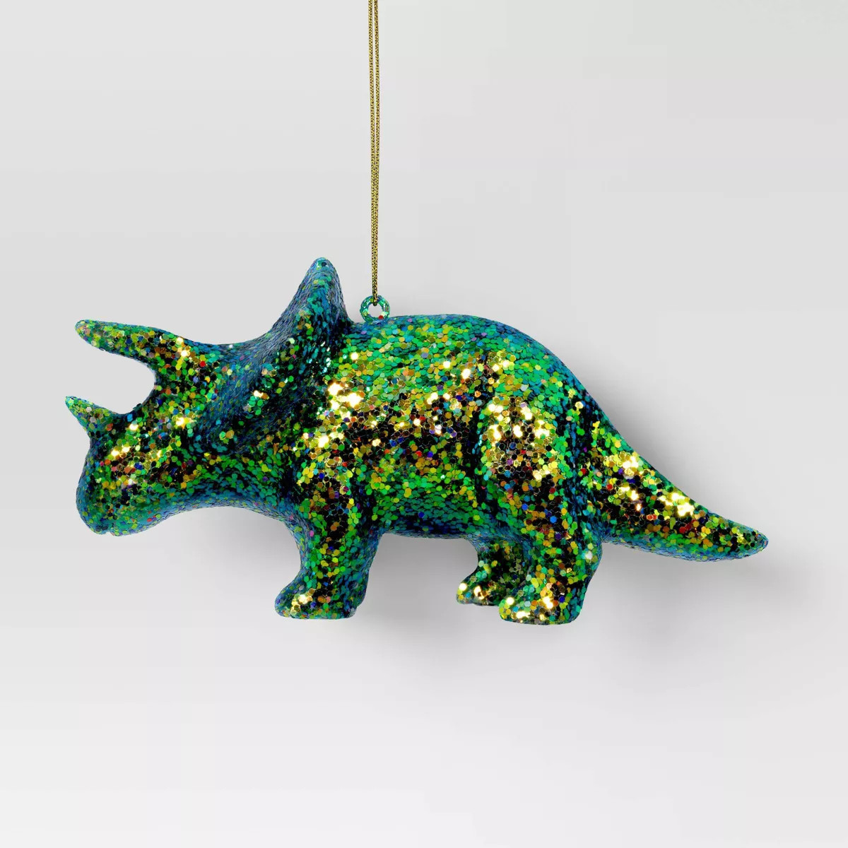 5" Christmas Plastic Chunky Glitter Dinosaur Ornament Green - Wondershop™ | Target