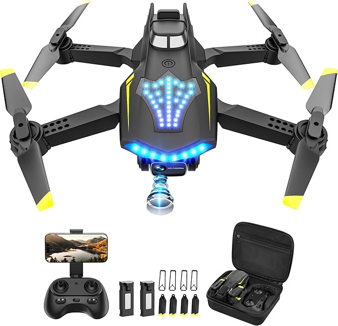 Drone with Camera, Dual 720HD, Drone for Kids with Cool Lights, Cestures Control, Vertical Shooti... | Amazon (US)