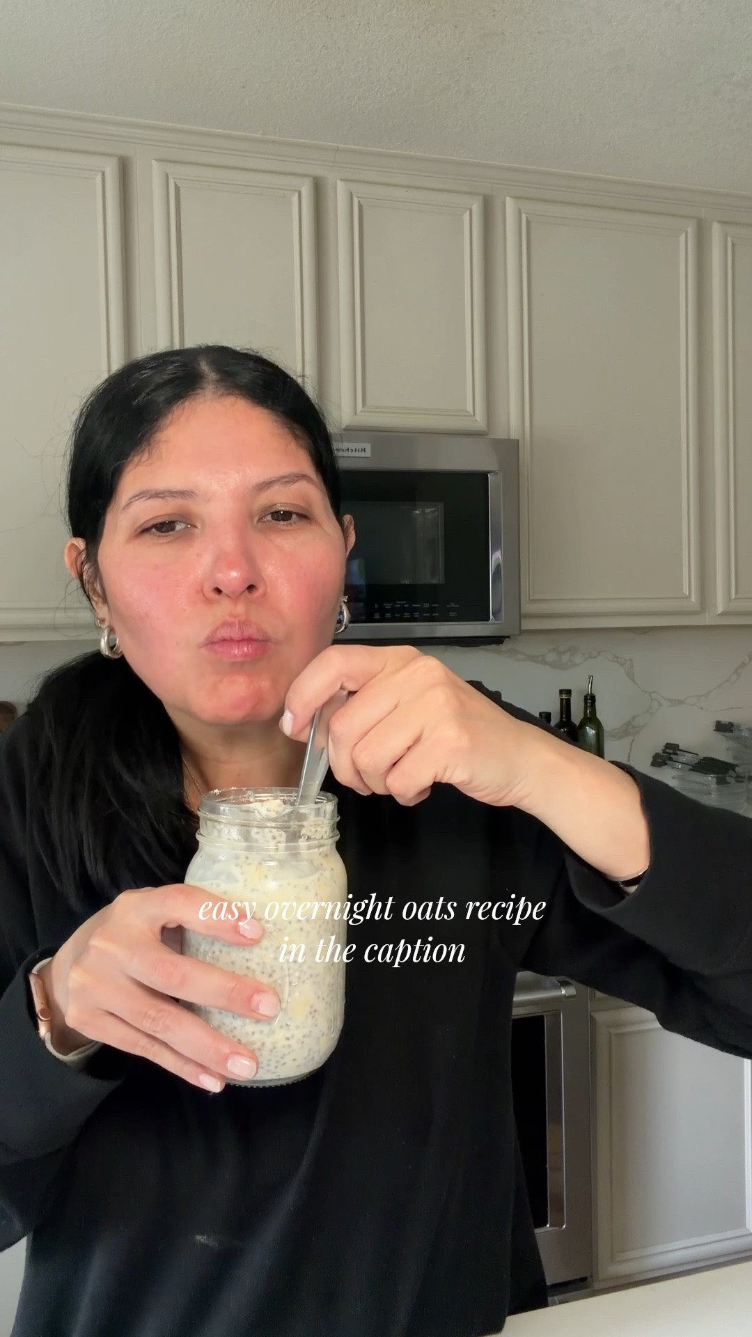 easy overnight oats
2 tbsp of chia seeds
1 serving of oats (mine is 1/2 cup)
1 serving size of protein powder (I'll link mine but anything you already have and love works)
1 cup of milk of choice
1 scoop of protein powder 

notes: 
make sure to mix well so the chia seeds don't clump. add fruit and nuts too the next day and enjoy!

#LTKfoodie #LTKHome #LTKselfcare