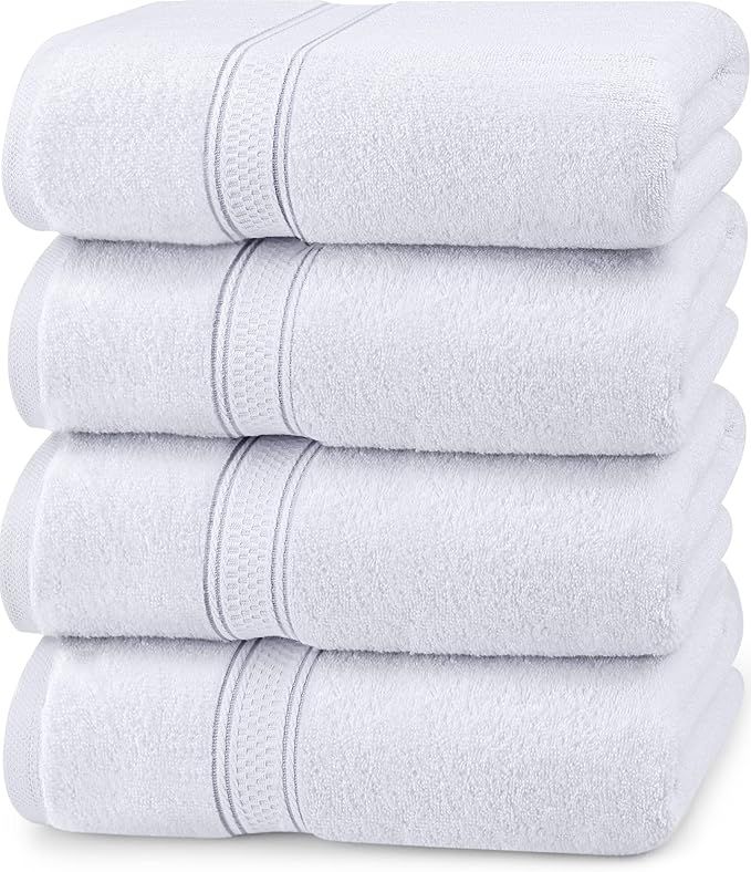 Utopia Towels 4 Pack Premium Bath Towels Set, (27 x 54 Inches) 100% Ring Spun Cotton 600GSM, Ligh... | Amazon (US)