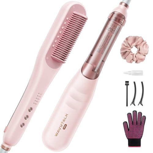 Wavytalk Pro Steam Hair Straightener Brush, Steamline Pro 3-in-1 Straightening Brush for Curly Hair, Fast Salon Results with Less Damage, Anti-Frizz and Hair Nourishment | Amazon (US)