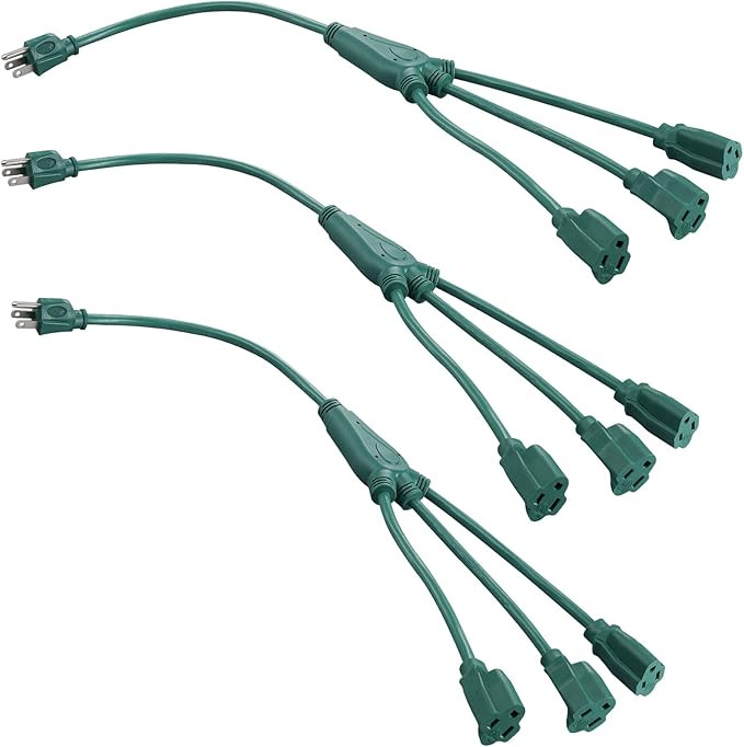 DEWENWILS Extension Cord Splitter 1 to 3, 16/3 Heavy Duty SJTW Wire, 3 Prong Splitter 3 Way, Outd... | Amazon (US)