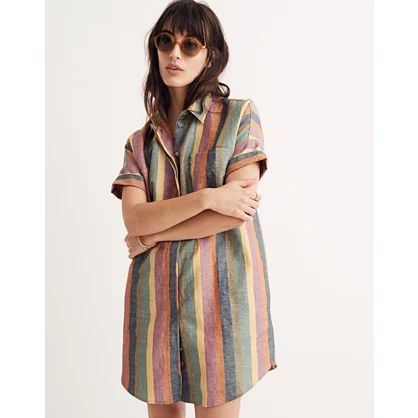 Courier Shirtdress in Rainbow Stripe | Madewell