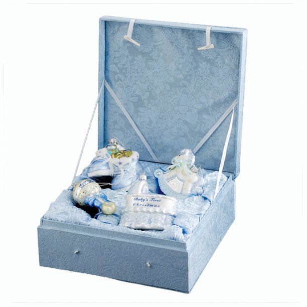 Kurt Adler Noble Gems Glass Baby Boy 4-Piece Ornament Set - Walmart.com | Walmart (US)