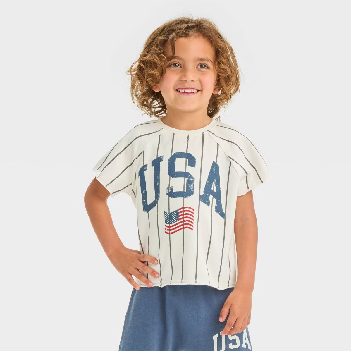 Toddler Boys' Grayson Mini Americana Star Top and Bottom Shorts Set - Blue | Target