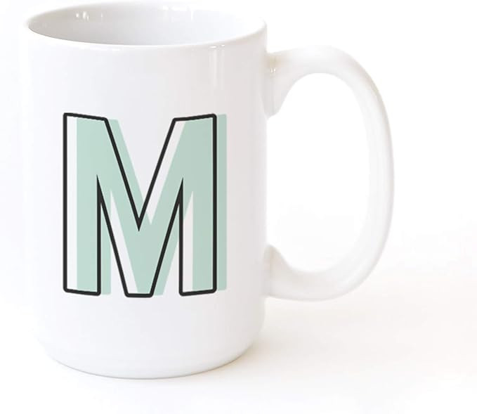 The Cotton & Canvas Co. Candy Pop Personalized Monogram Initial Letter M Coffee Mug Porcelain Cer... | Amazon (US)