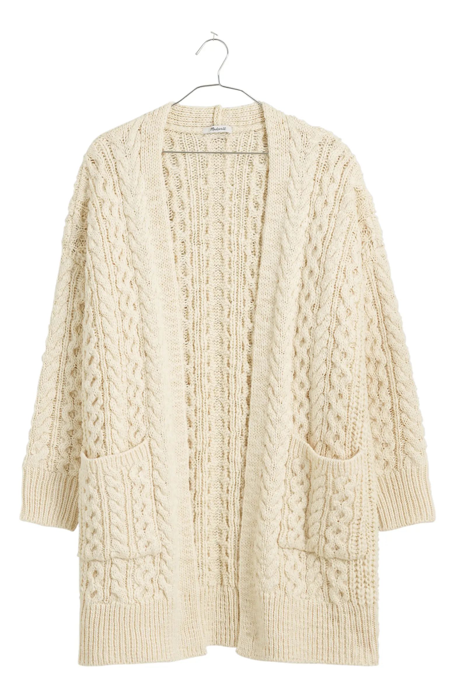 Madewell Cable Stitch Long Cardigan | Nordstrom | Nordstrom