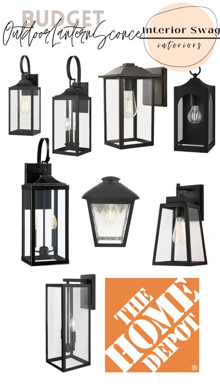 Loving these outdoor lantern sconces.  Some has sealed glass.  Use large lanterns for your front porch/garage area. Save money on back areas and use a smaller coordinating sconce 
The Home Depot
Matte black, bronze 

#LTKhome #LTKFind #LTKunder100