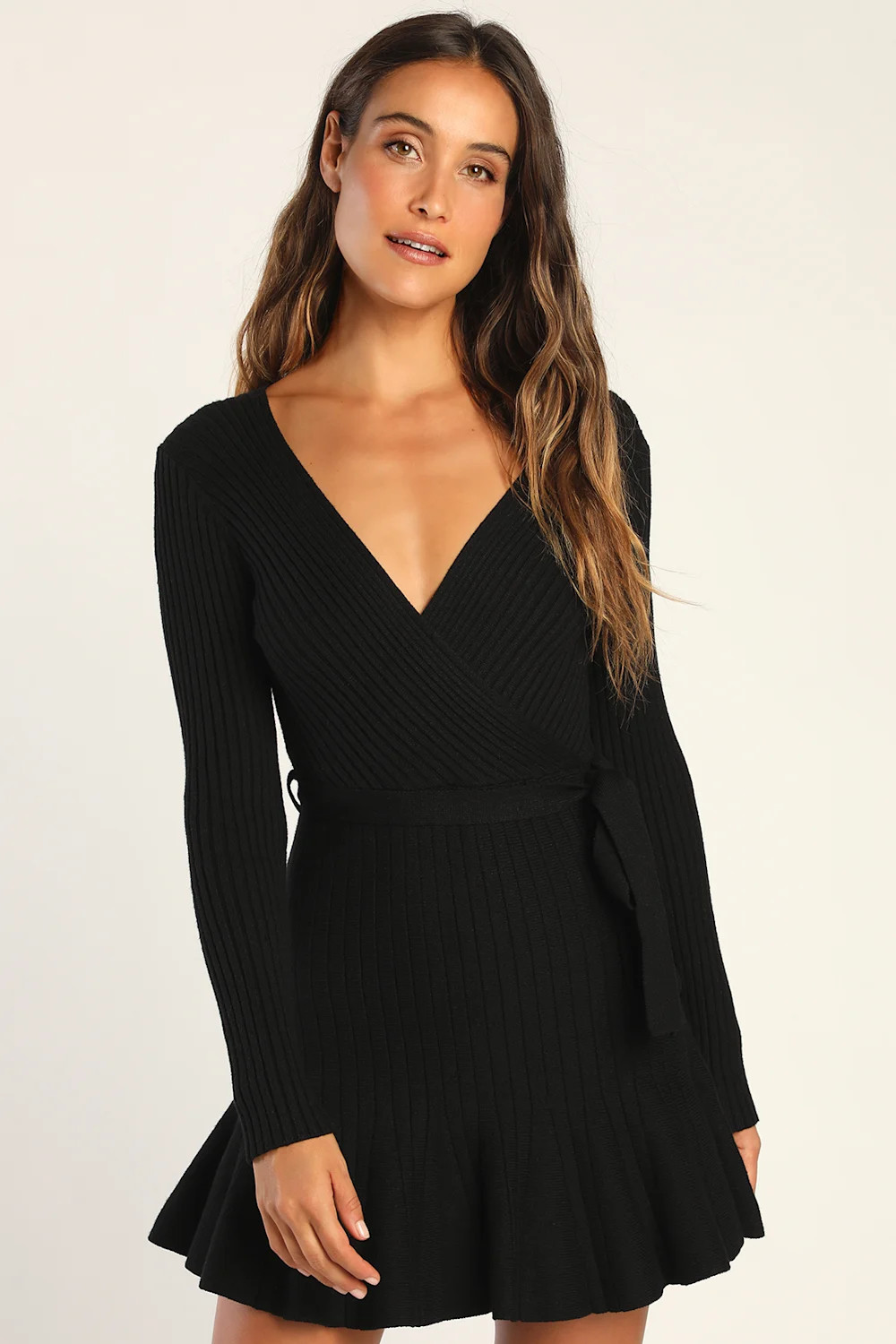 Warm Emotions Black Skater Mini Sweater Dress | Lulus (US)