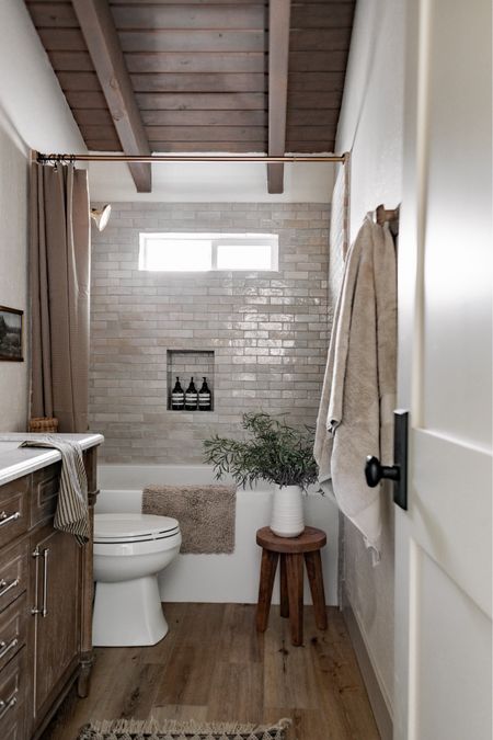 Shop our bathroom furniture and decor! 

This is the 2x6” Natural Zellige from Riadtile.com! I used ‘alabaster’ for the grout. Save this post for your next tile project! ☺️

#vanity #homedecor #neutral #towel #linen

#LTKfindsunder100 #LTKhome #LTKsalealert