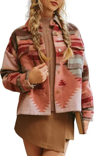 Geometric Print Shacket | Nordstrom Rack