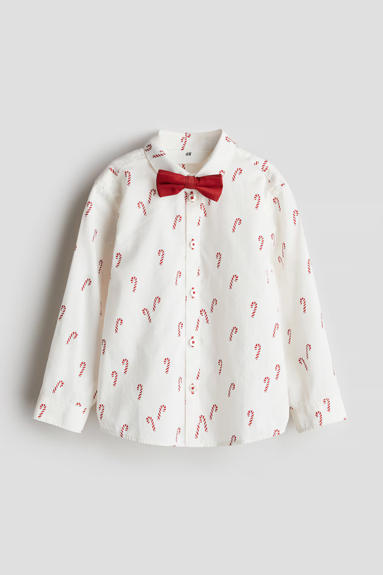 Shirt and tie - White/Candy canes - Kids | H&M GB | H&M (UK, MY, IN, SG, PH, TW, HK)