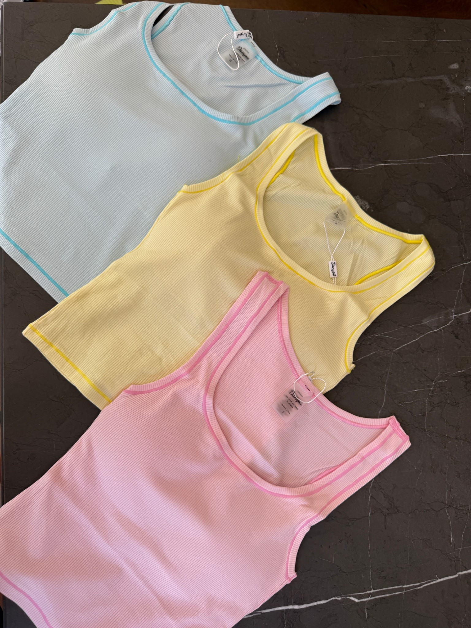 The softest pastel tanks light blue butter yellow and light pink! I did size small! 

#LTKSeasonal #LTKActive #LTKFindsUnder50