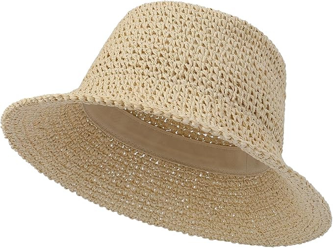 Moriah Women’s Crochet Paper Bucket Sun Hat Straw Hat | Amazon (US)