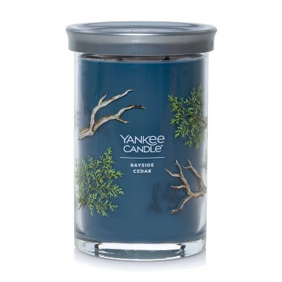 20oz Signature Large Bayside Cedar Tumbler Candle 20oz - Yankee Candle: Soy Wax Blend, Glass Jar, 60hr Burn, Dual Wick | Target
