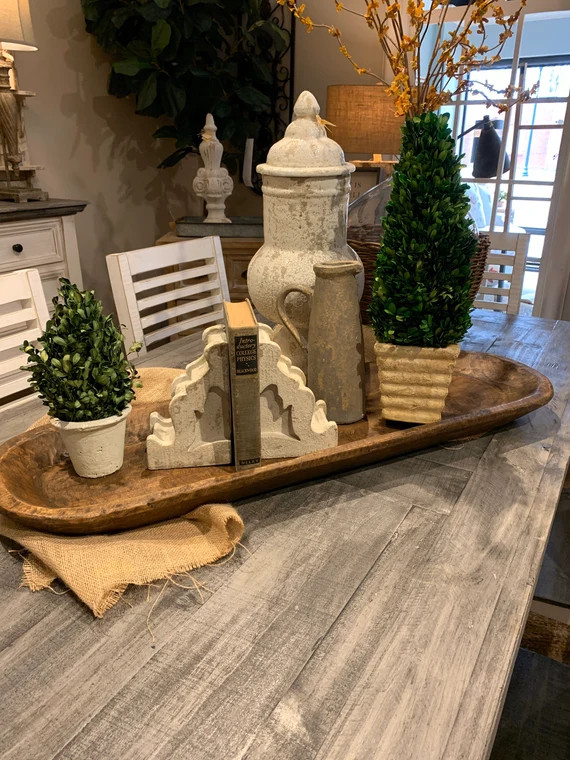 Extra Large Dough Bowl Decor Unique Rustic Farmhouse Ready To Ship | Etsy (US)
