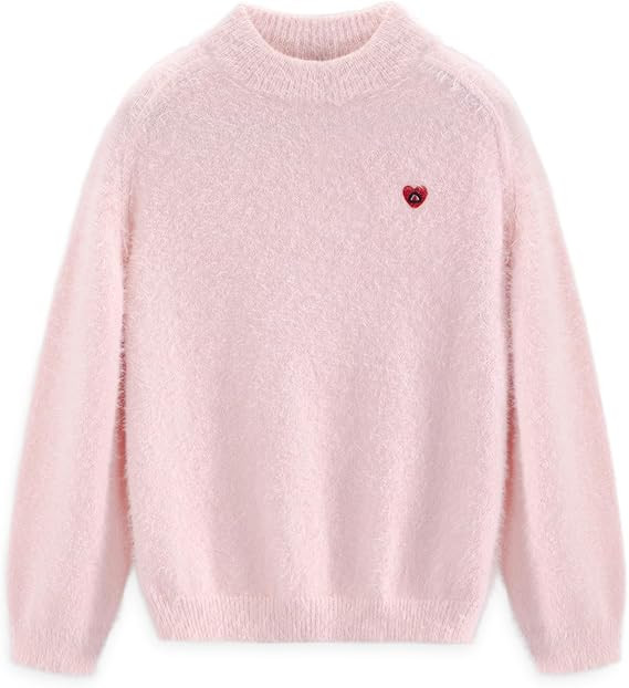 Aelfric Eden Fuzzy Soft Sweaters Mohair Oversized Solid Sweaters Mock Neck Knit Casual Pullover 2... | Amazon (US)