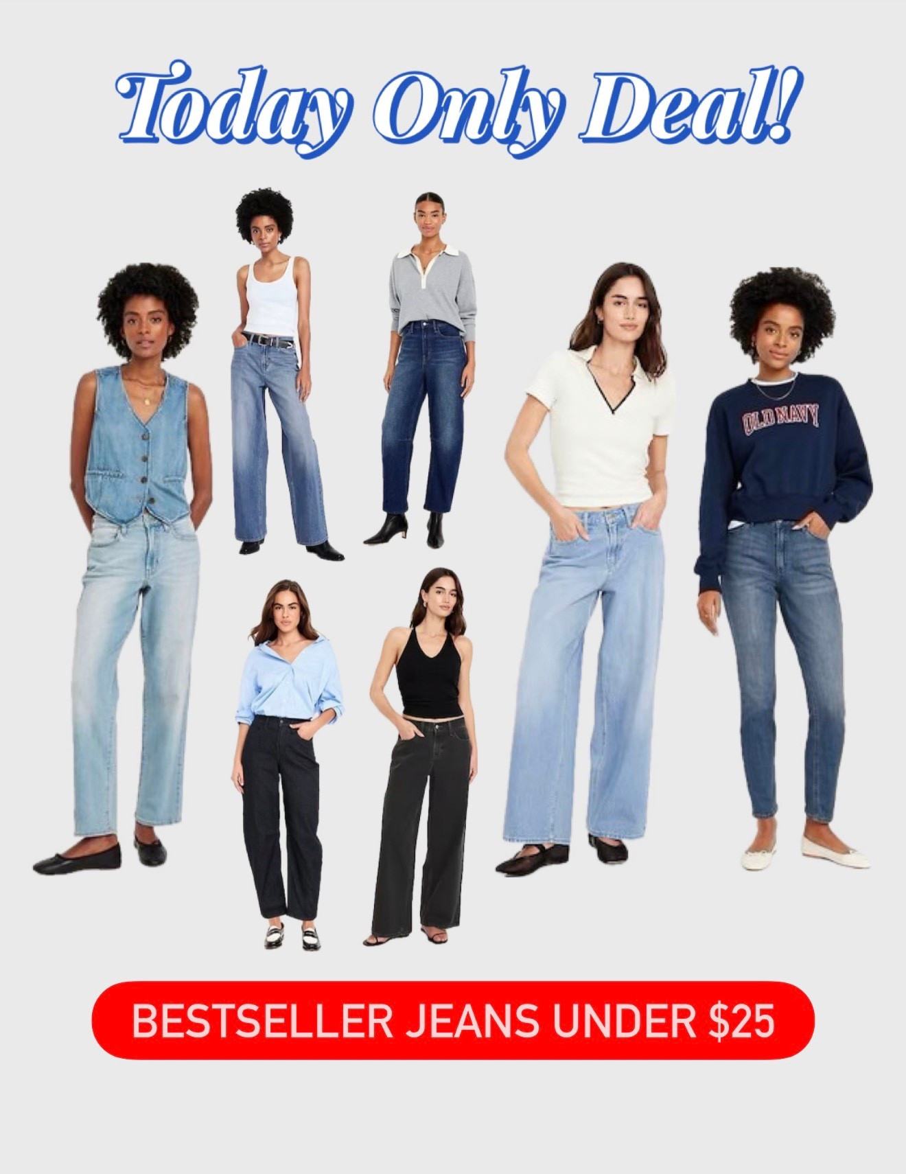 Bestselling jeans on today only deal! Under $25! 

#LTKFindsUnder50 #LTKSaleAlert