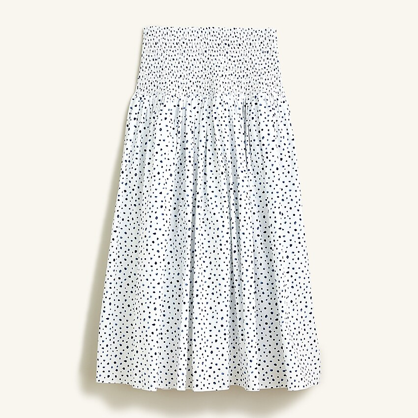 Smocked-waist skirt in dot | J. Crew US