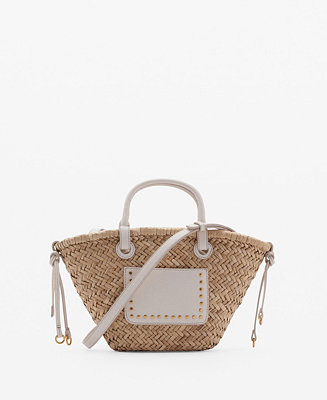 Mango Women's Small Double Handle Natural Fiber Bag - Macy's | Macy's