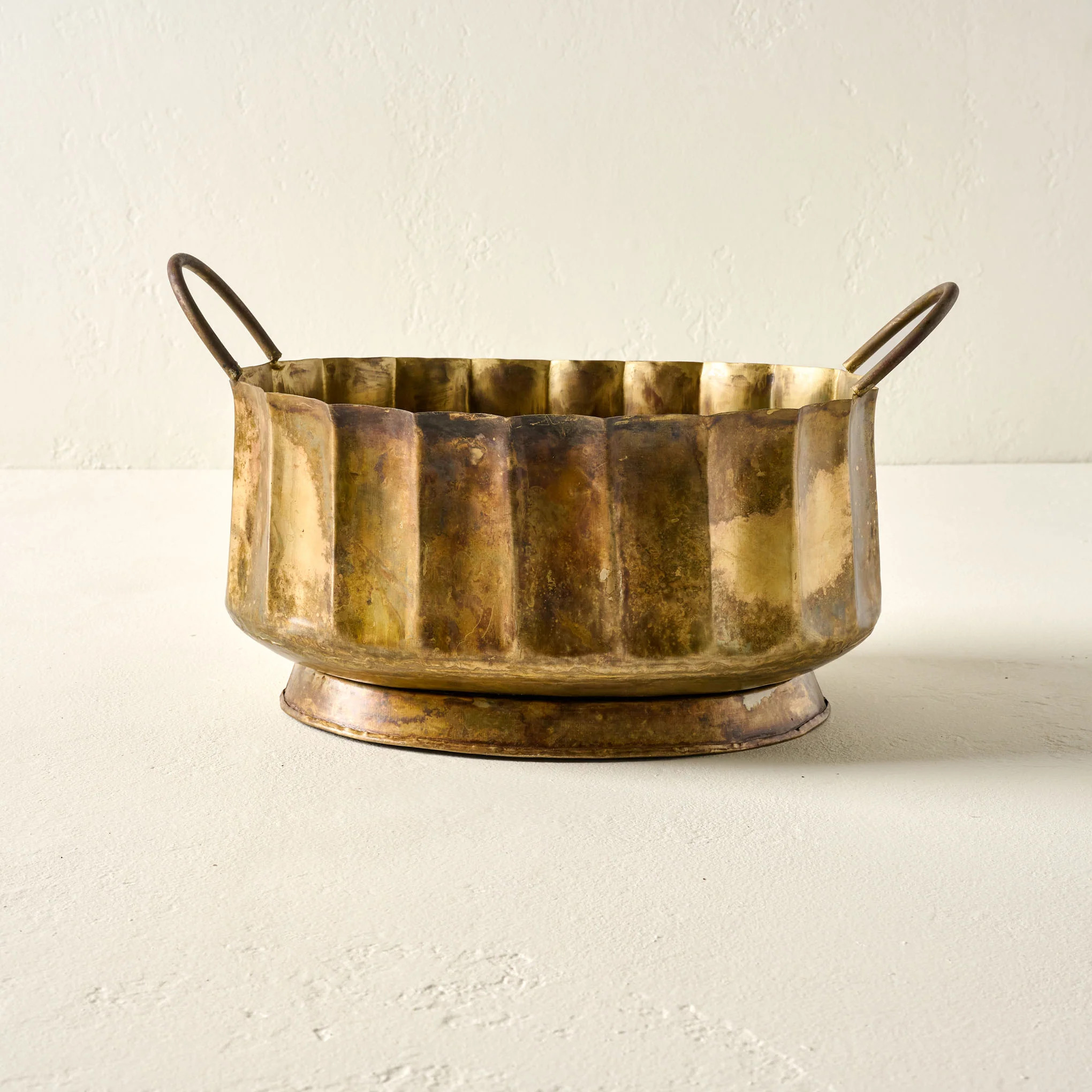 Antique Brass Planter with Handles | Magnolia