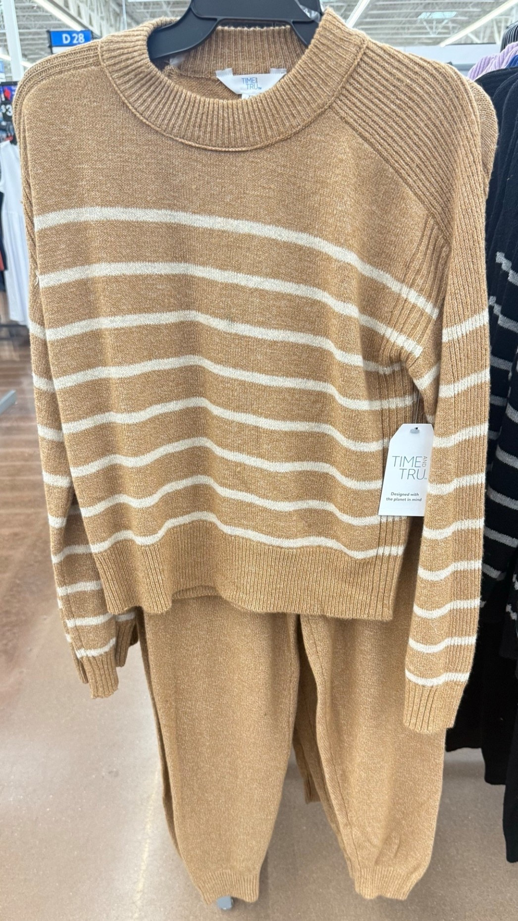Matching Sweater and Pants Set – Striped Brown and Black long sleeve sweater and joggers 
Chic and cozy, this striped sweater and pants set is perfect for work-from-home, errands, or holiday lounging.
walmart sweater set, matching loungewear, striped outfit, comfy chic, walmart finds, cozy fall outfit

#LTKSeasonal #LTKStyleTip #LTKFindsUnder50