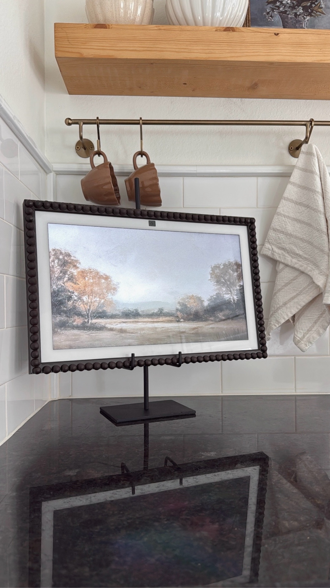 POV: your Amazon Echo Show finally matches your cozy cottage decor. 🤎 I used brown spray paint and ½ inch wooden beads to create an easy DIY frame that makes my smart display look like a framed photo when it’s not in use! 🖼️

#EchoShowDIY #AmazonEchoShow #CozyCottageDecor #DIYHomeDecor #BudgetDIY #CottageStyle #HomeDecorHacks #DIYFrame 

#LTKHome