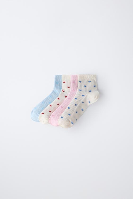 FOUR-PACK OF HEART ANKLE SOCKS | Zara US