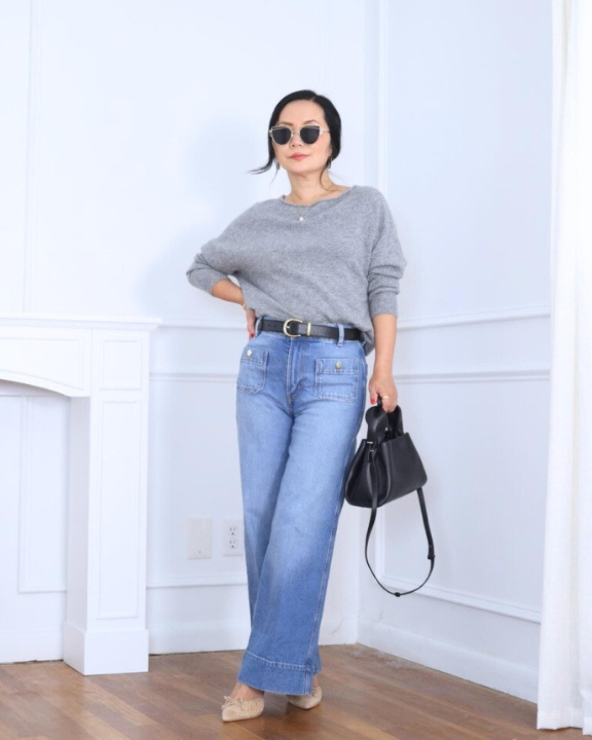 Keeping it cozy yet put-together with this soft sweater and classic bag from Quince, paired with wide-leg jeans from H&M. It’s the kind of simple combo that always looks effortlessly stylish for any day out. I’m 5’2, wearing size XS.

#LTKOver40 #LTKPetite #LTKStyleTip