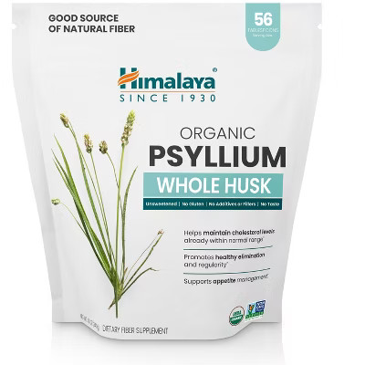 Himalaya Organic Psyllium Whole Husk for Daily Fiber, Weight Management, Cholesterol and Blood Sugar Support, 12 oz, 56 Tablespoon Supply | Target