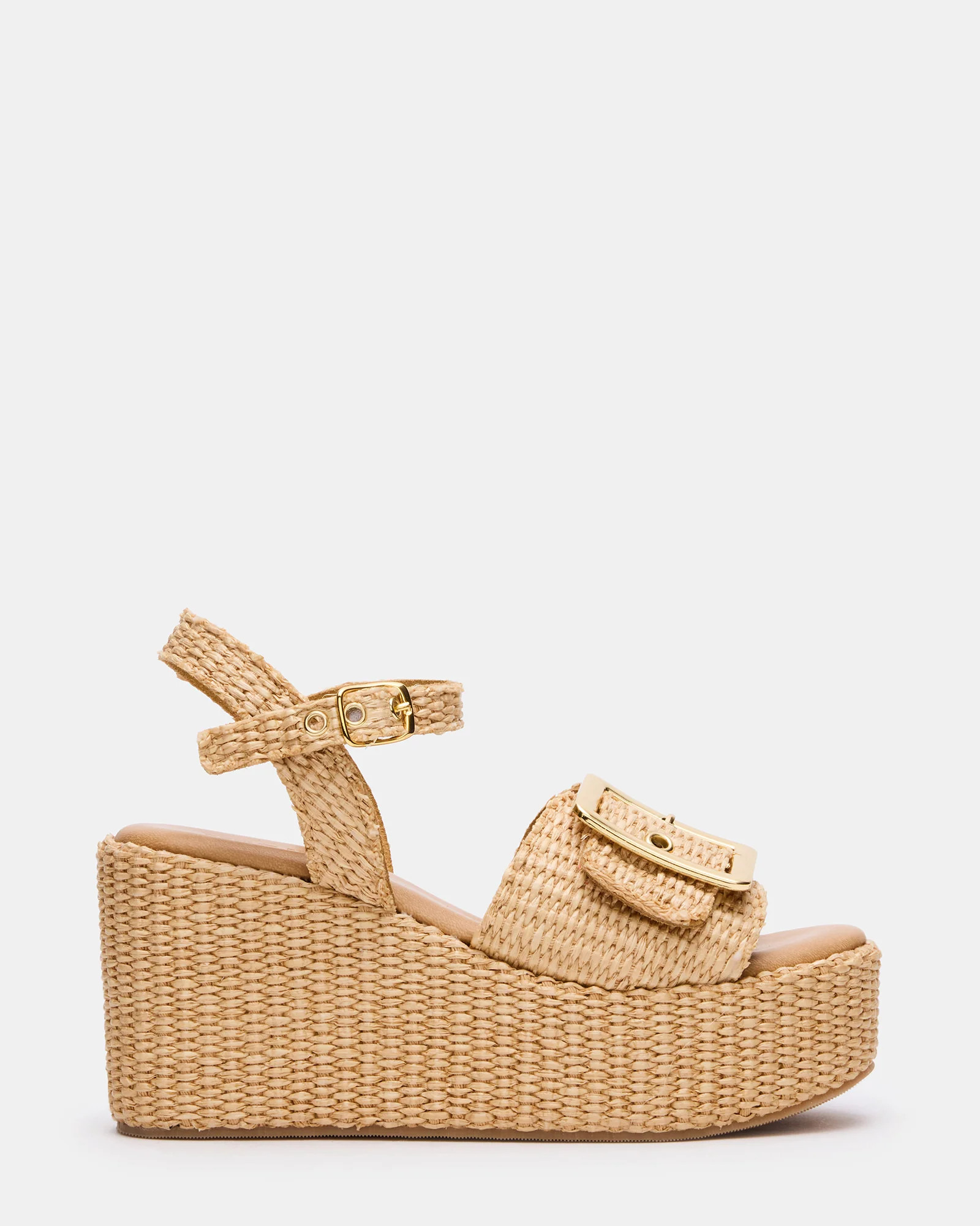 CIDER Natural Raffia Platform Wedge Women's Sandal | Steve Madden (US)