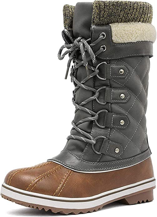 Amazon.com | DREAM PAIRS Women's Monte_02 Tan Khaki Mid Calf Waterproof Winter Snow Boots Size 8 ... | Amazon (US)