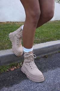 Faux Leather Lug-Sole Combat Boots | Forever 21 (US)