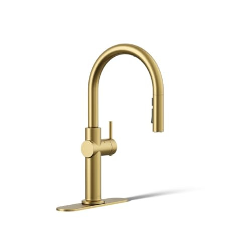 KOHLER 22974-WB-2MB Crue Touchless and Voice Activated Kitchen Sink Faucet with Pull Down Sprayer, Motion Sensor, Hands Free Kitchen Faucet, Vibrant Brushed Moderne Brass | Amazon (US)