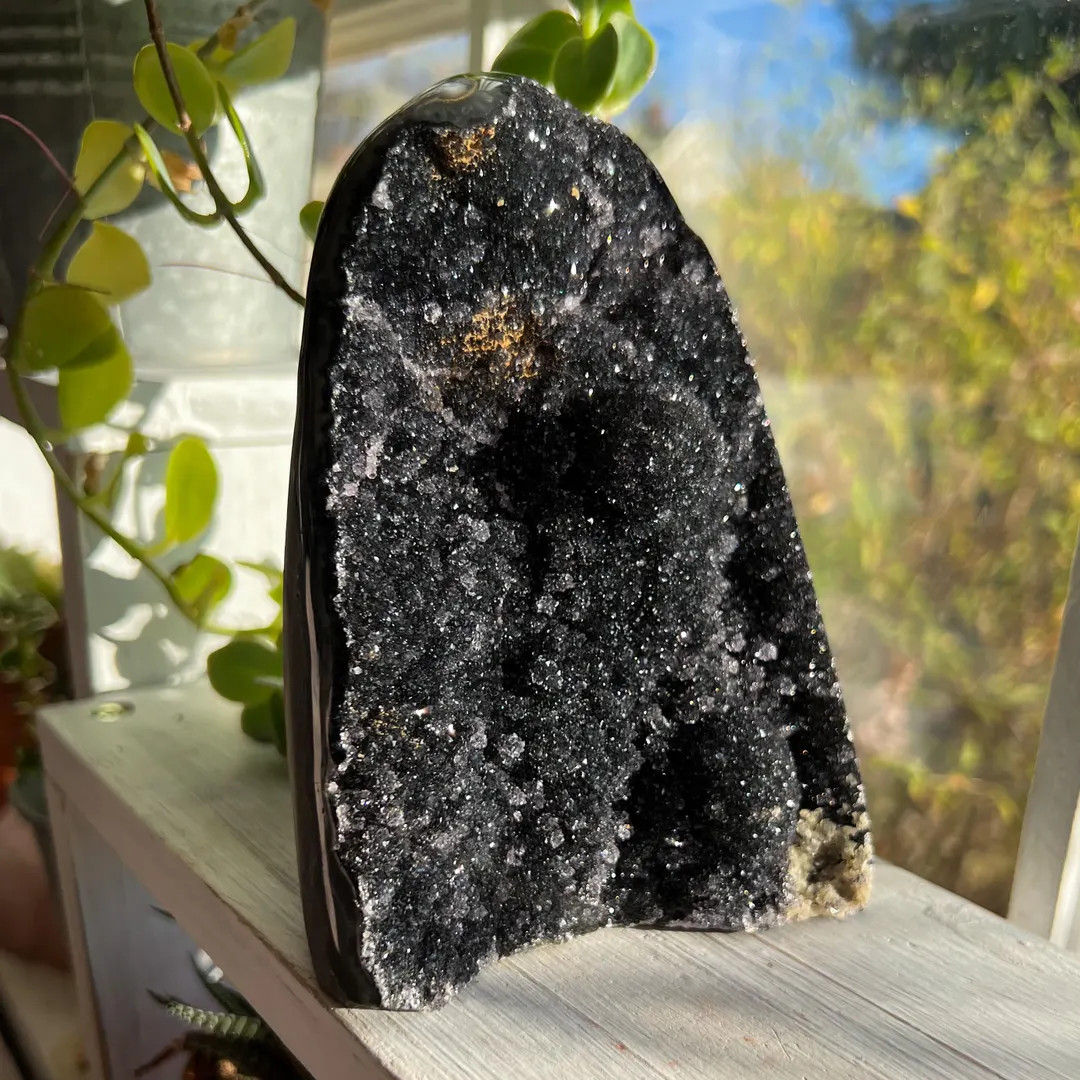 Black Galaxy Amethyst Cathedral, Standing Geode From Uruguay, Choose Your Crystal, Glittery Spark... | Etsy (US)