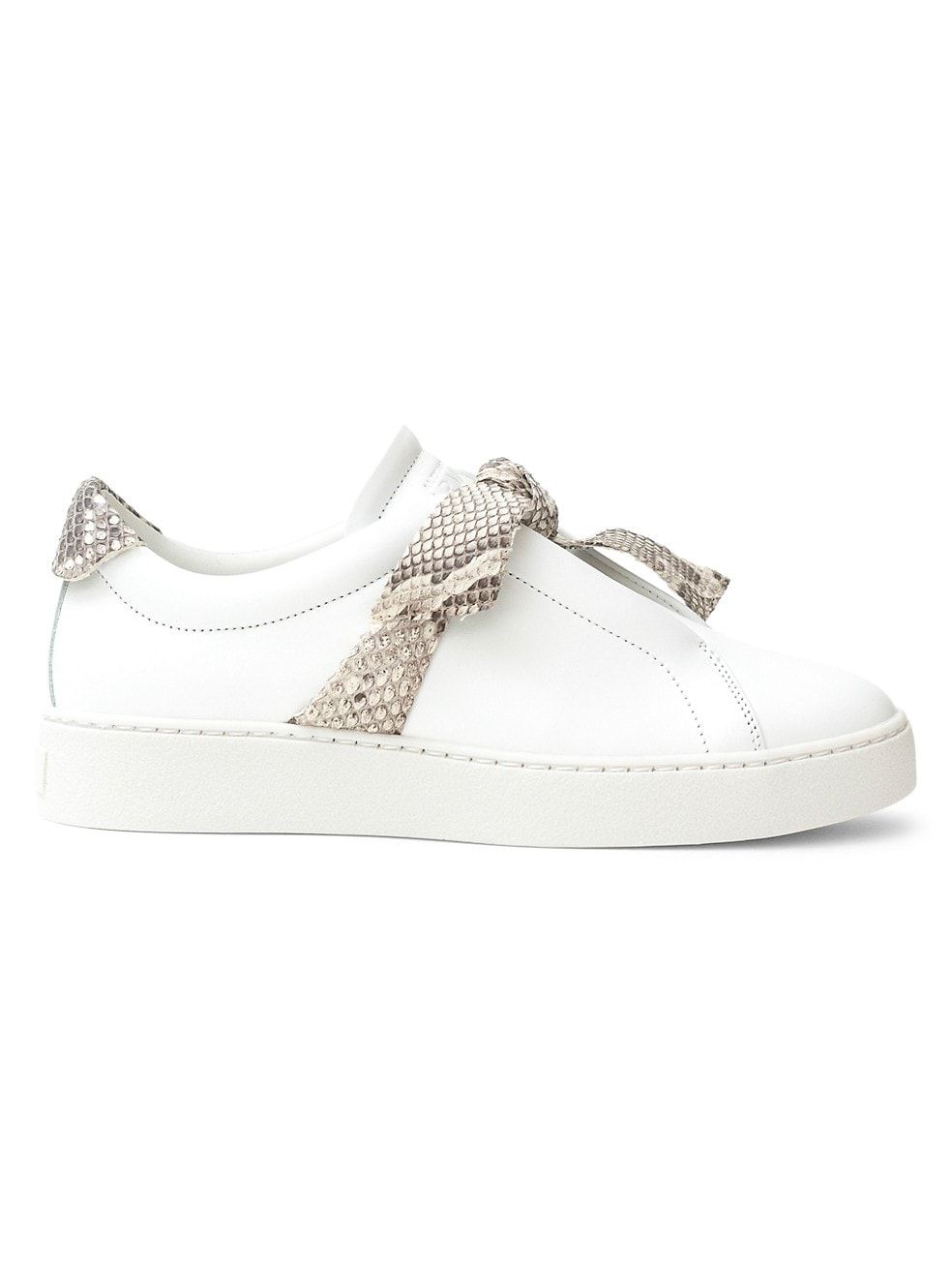 Clarita Python Bow Leather Sneakers | Saks Fifth Avenue