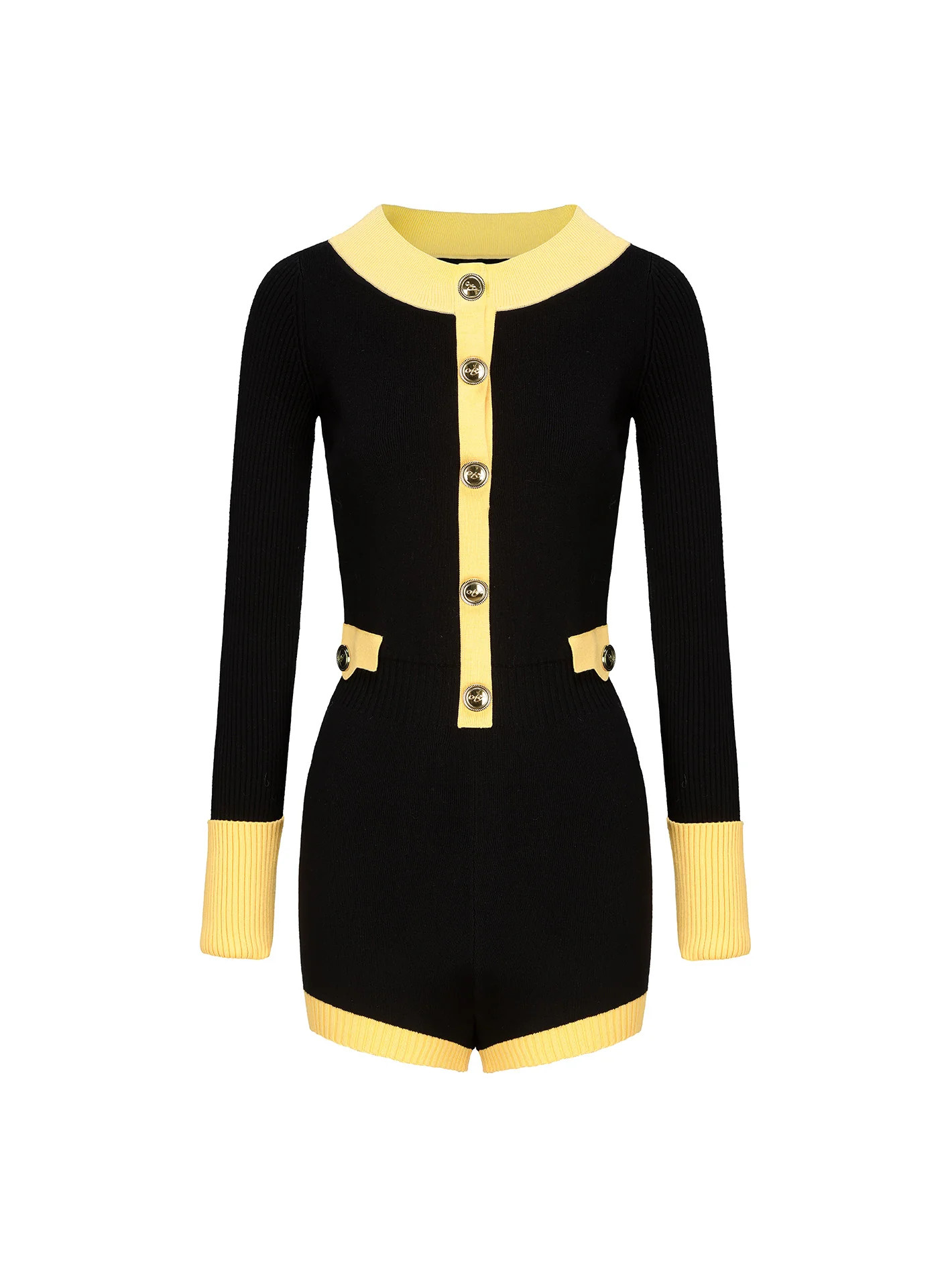 Matilda Knit Jumpsuit (Black & Yellow) | Nana Jacqueline