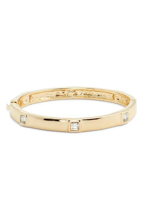 Nordstrom Crystal Accent Bangle in Clear- Gold at Nordstrom | Nordstrom