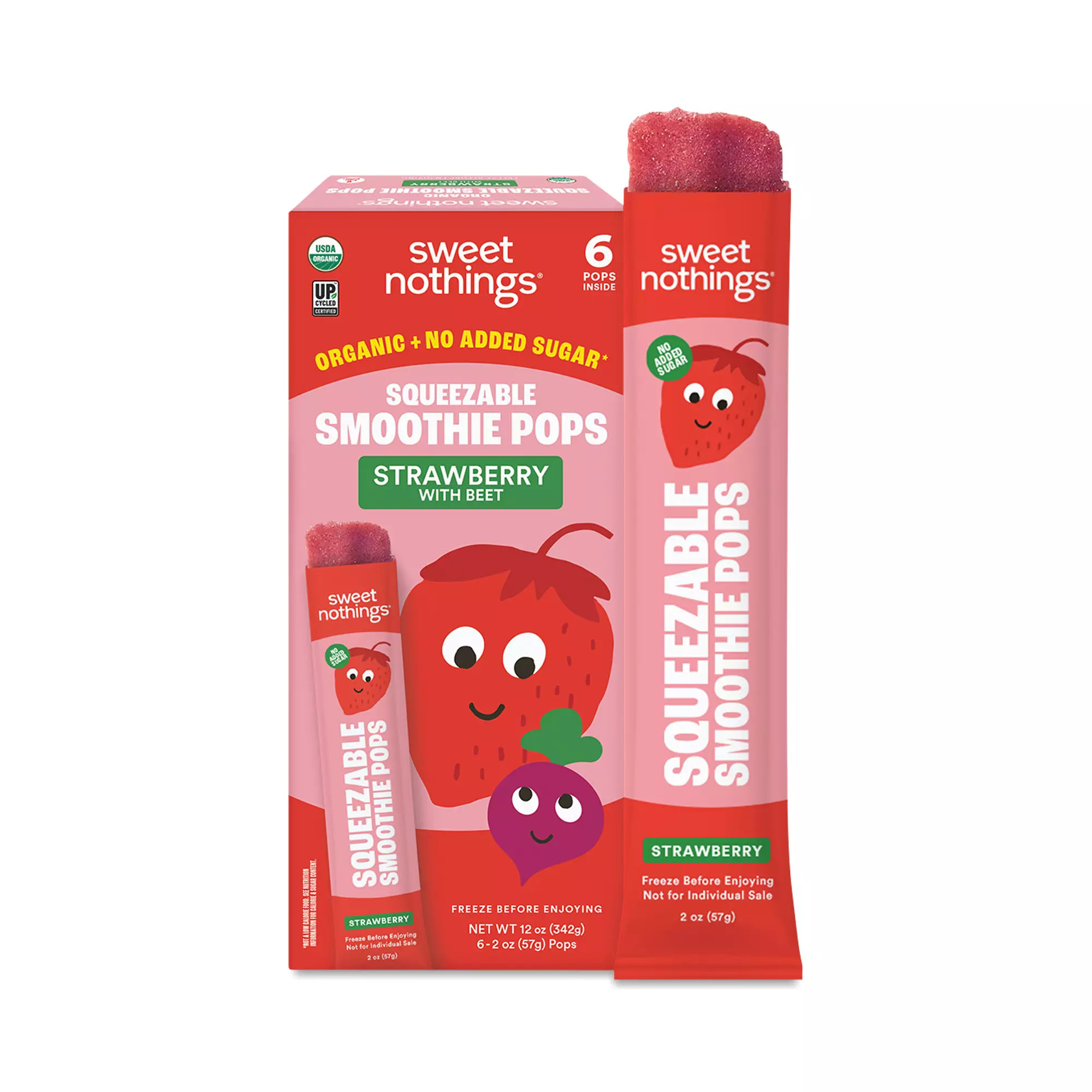 Kids Squeezable Smoothie Pops, Strawberry Beet | Thrive Market
