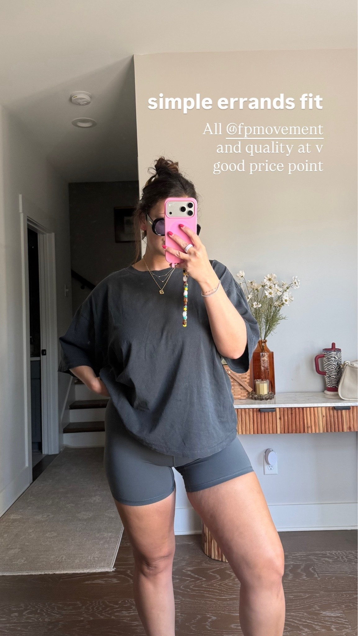 Size Large tee (plenty oversized) lightweight but still sturdy good material, and my fav biker shorts!! Size Medium holds me in more but large fits the legs better! 

Free people movement active set reviews curvy fall

#LTKgrwm #LTKootd #LTKfitnessgoals