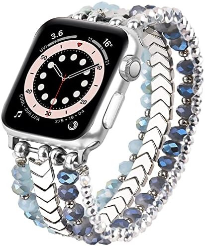 MOFREE Beaded Bracelet Compatible for Apple Watch Band 40mm/38mm/41mm Series 7/SE/6/5/4/3/2/1 Women  | Amazon (US)